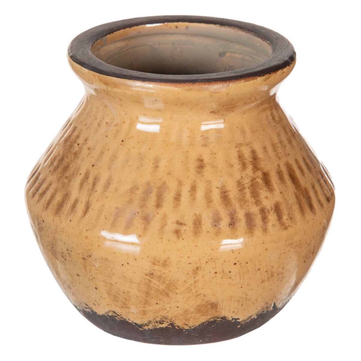 Vase Brun Keramik 13 x 13 x 11,5 cm